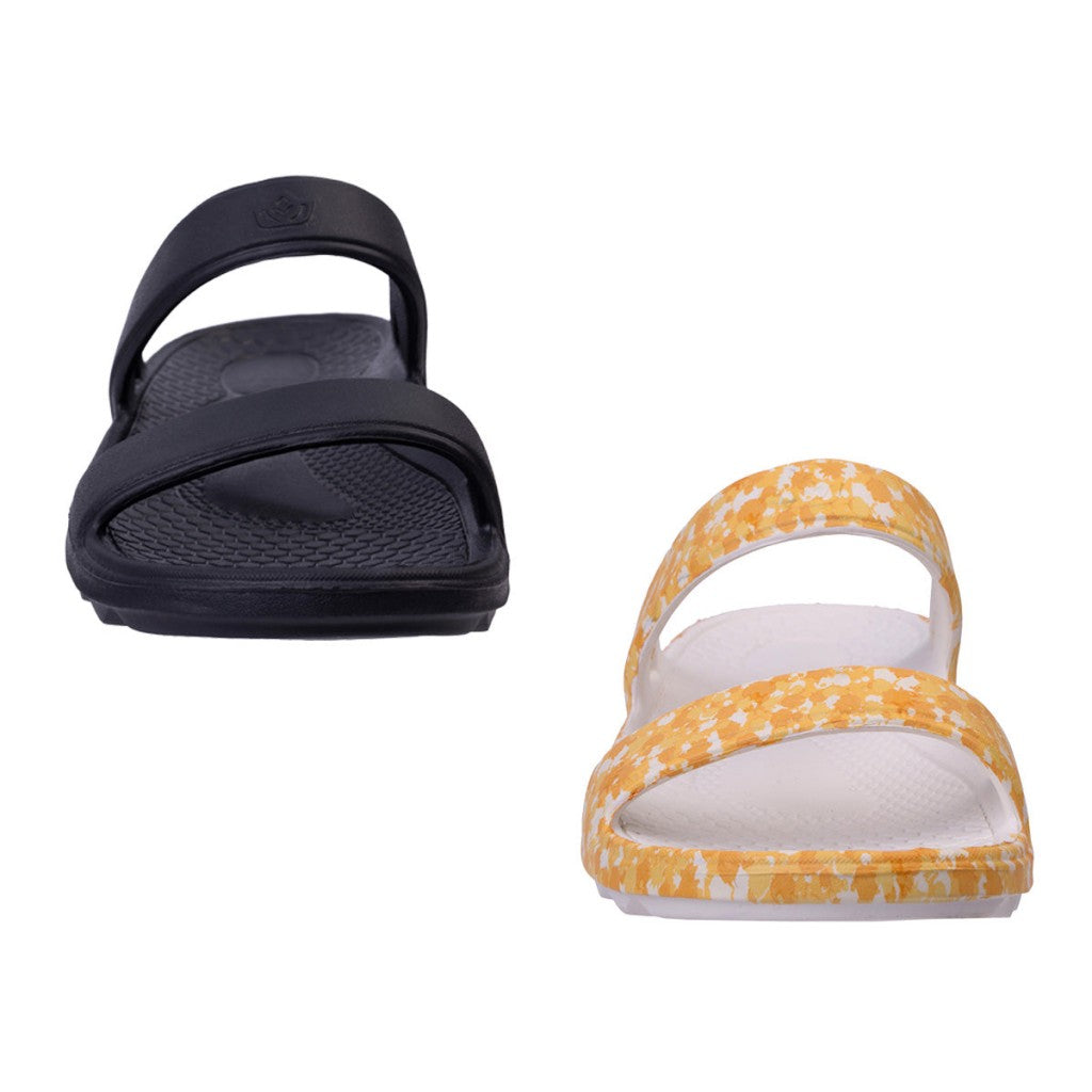 Spenco Fusion Slim Splash 2-Pack Women's Sandals - Yellow/black - Product View - 3