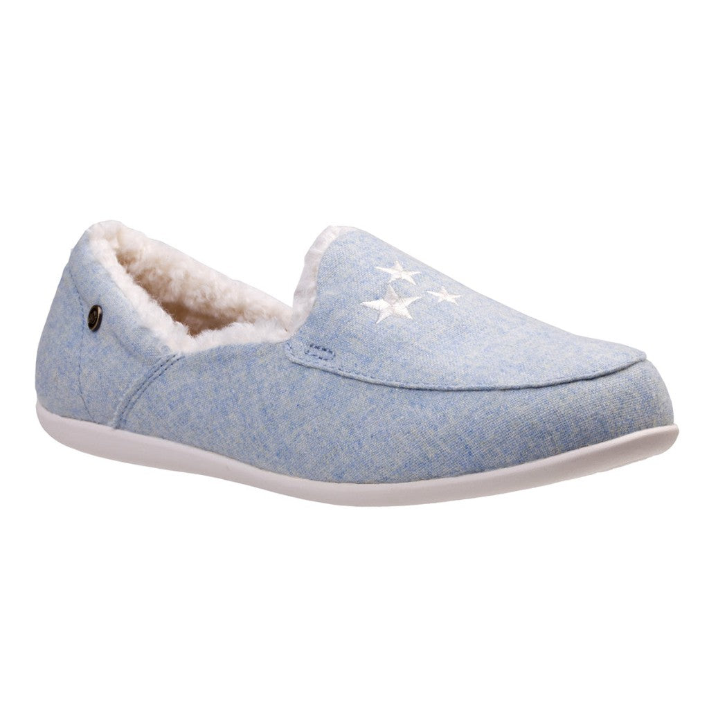 Spenco Heavenly Women's Comfort & Support Slippers - Light Blue Stars - Product View - 2
