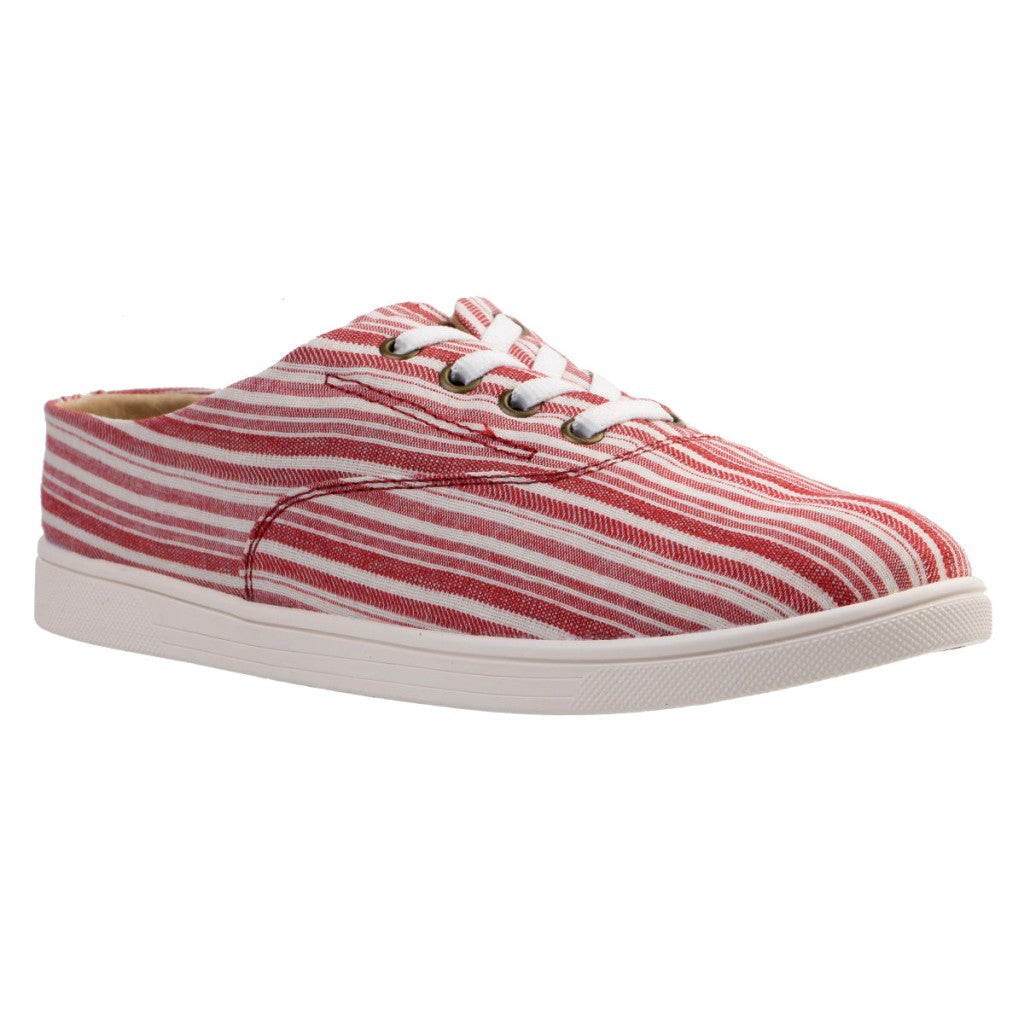 Spenco Khloe Kick Stripe Women's Shoes (Supportive Comfort) - Red Stripe - Product View - 2
