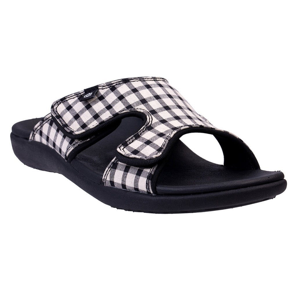 Spenco Kholo Checkered Women's Sandals - Black/white - Product View - 2