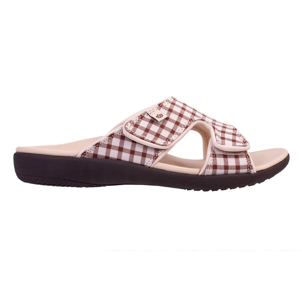 Spenco Kholo Checkered Women's Sandals - Brown/tan - Product View - 1