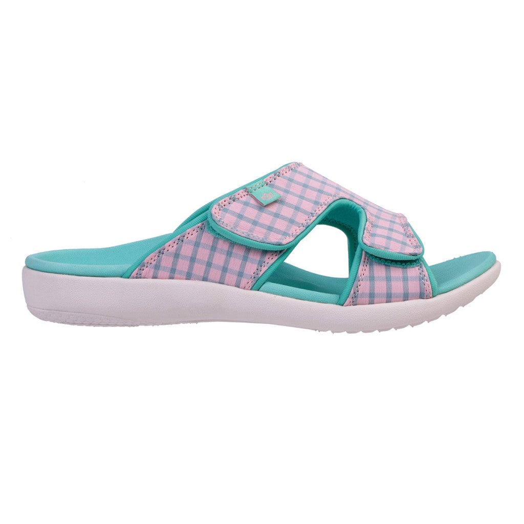 Spenco Kholo Checkered Women's Sandals - Teal/pink - Product View - 1