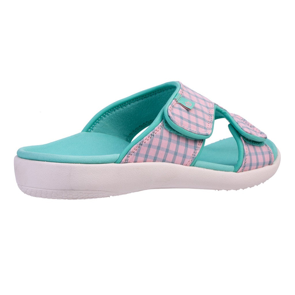Spenco Kholo Checkered Women's Sandals - Teal/pink - Product View - 4