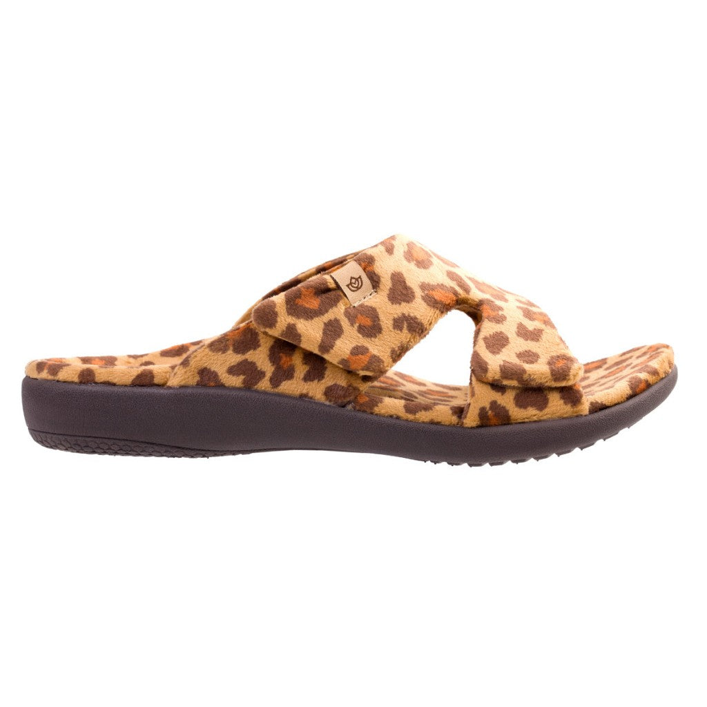 Spenco Kholo Visa Supportive Full Contact Women's Slippers - Tan Leopard - Product View - 1