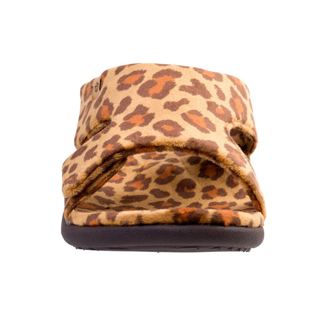 Spenco Kholo Visa Supportive Full Contact Women's Slippers - Tan Leopard - Product View - 3
