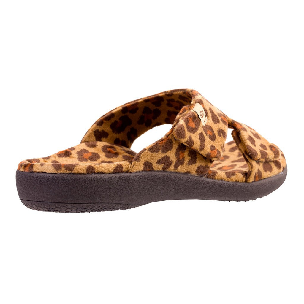 Spenco Kholo Visa Supportive Full Contact Women's Slippers - Tan Leopard - Product View - 4