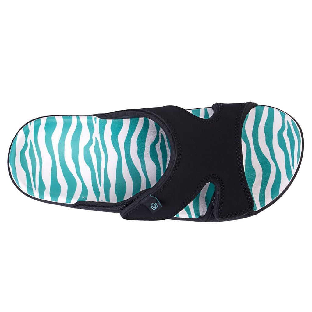 Spenco Kholo Wild Orthotic Comfort Women's Sandals - Teal Zebra - Product View - 7