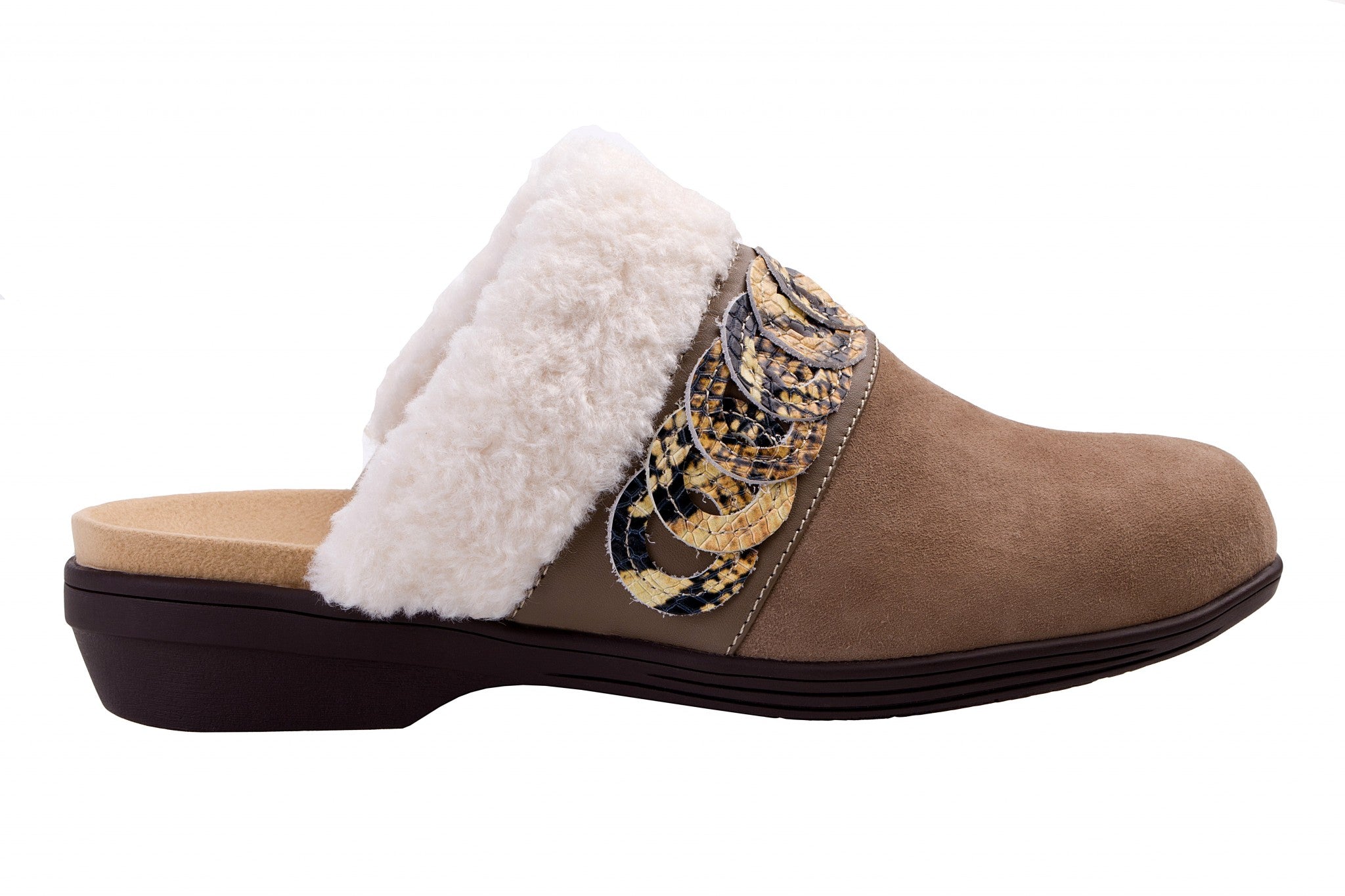Spenco Ojai Cozy Clog Cushioned Support Women's Shoes - Fossil - Product View - 1