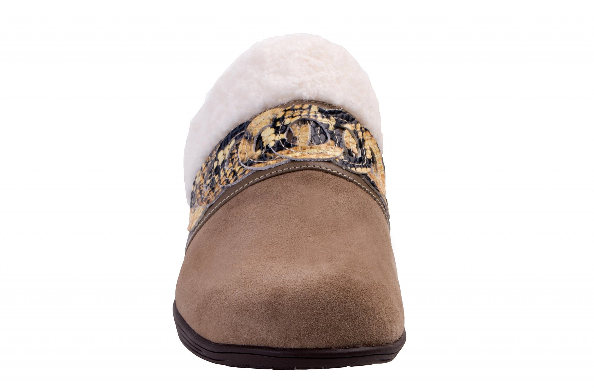 Spenco Ojai Cozy Clog Cushioned Support Women's Shoes - Fossil - Product View - 2