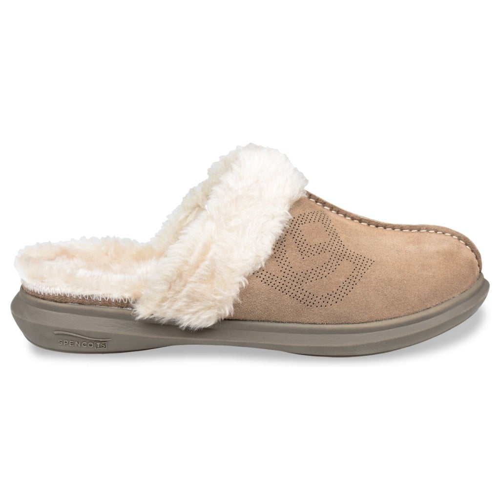Spenco Supreme Slide Women's Slippers - Taupe Suede - Product View - 1