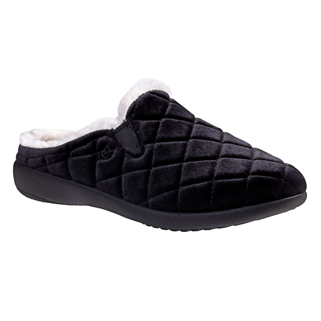 Spenco Velveteen Full Contact Comfort Women's Slippers - Black - Product View - 2