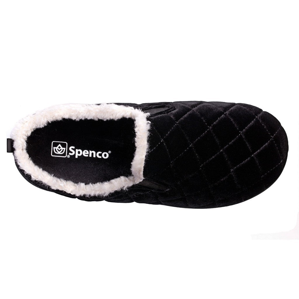 Spenco Velveteen Full Contact Comfort Women's Slippers - Black - Product View - 7