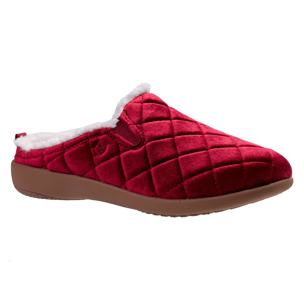 Spenco Velveteen Full Contact Comfort Women's Slippers - Cranberry - Product View - 2