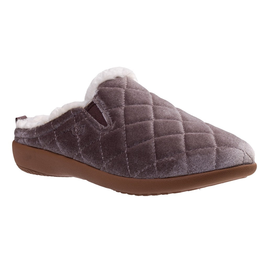 Spenco Velveteen Full Contact Comfort Women's Slippers - Grey - Product View - 2