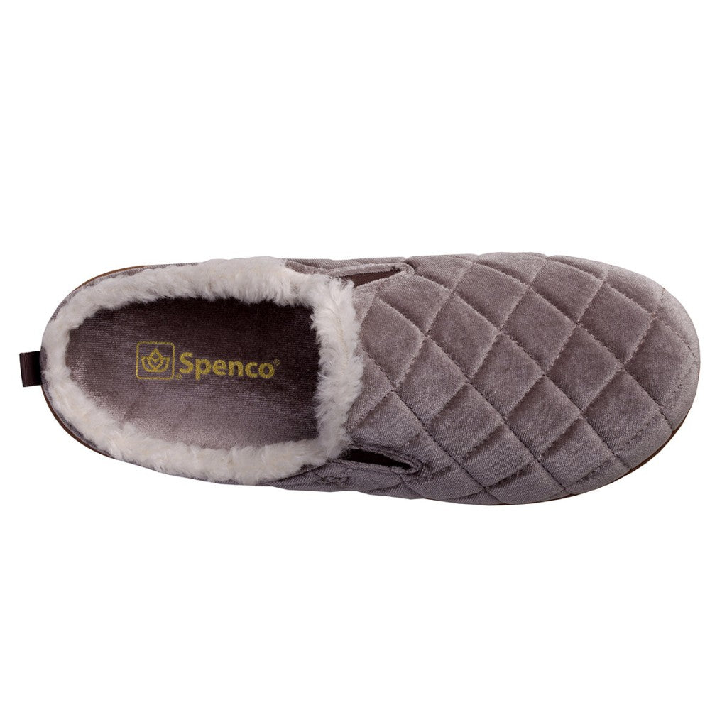 Spenco Velveteen Full Contact Comfort Women's Slippers - Grey - Product View - 7