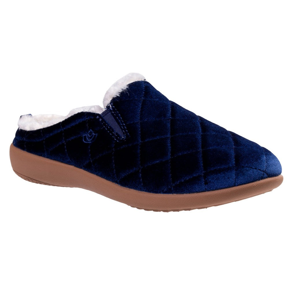Spenco Velveteen Full Contact Comfort Women's Slippers - Navy - Product View - 2