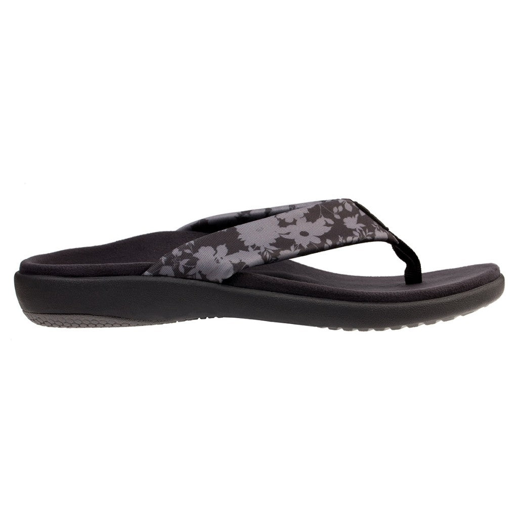 Spenco Victoria Floral Memory Foam Orthotic Support Women's Sandals - Black - Product View - 1
