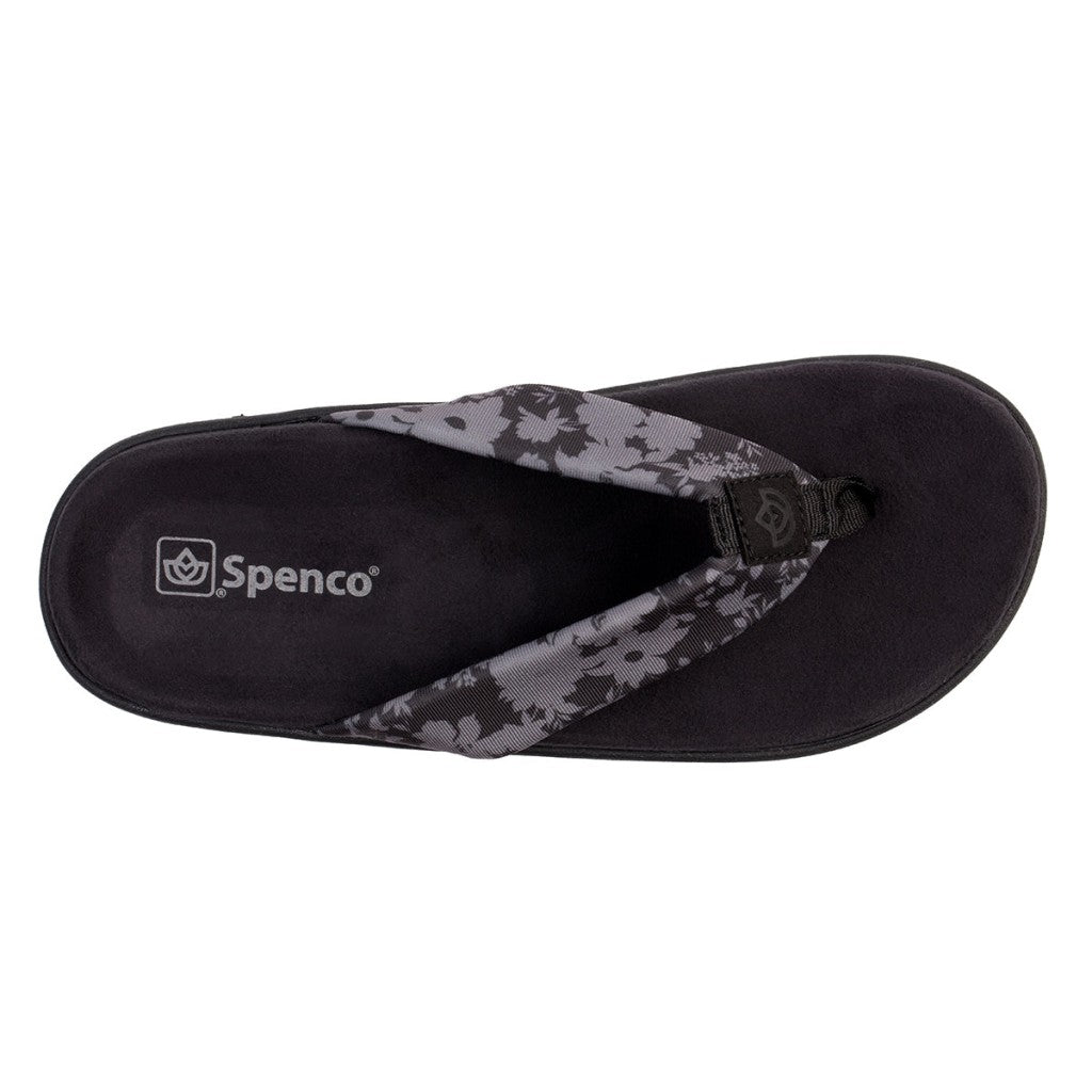 Spenco Victoria Floral Memory Foam Orthotic Support Women's Sandals - Black - Product View - 7