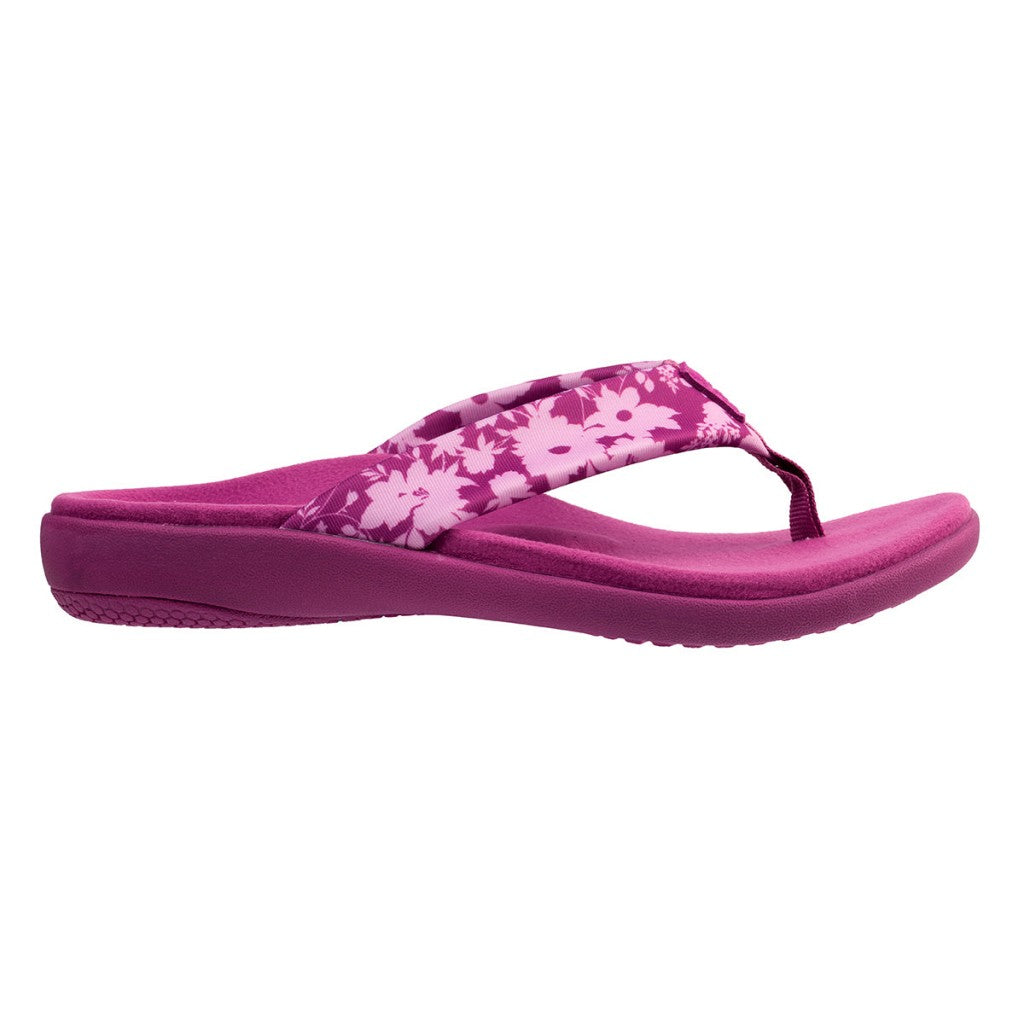 Spenco Victoria Floral Memory Foam Orthotic Support Women's Sandals - Deep Orchid - Product View - 1