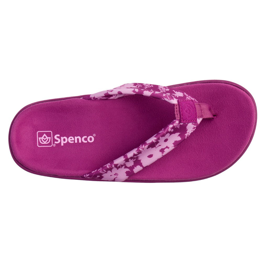 Spenco Victoria Floral Memory Foam Orthotic Support Women's Sandals - Deep Orchid - Product View - 7