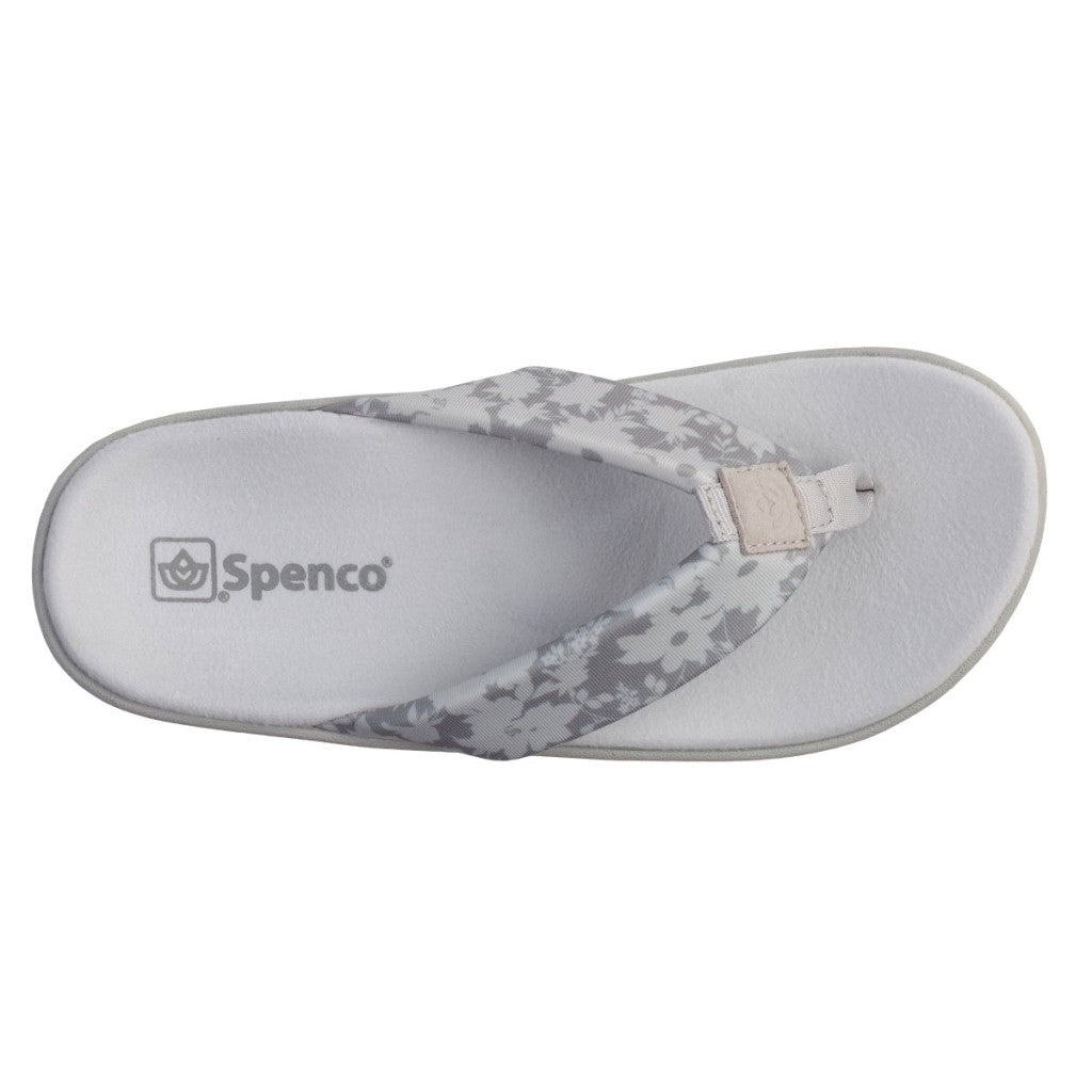 Spenco Victoria Floral Memory Foam Orthotic Support Women's Sandals - Glacier Grey - Product View - 7
