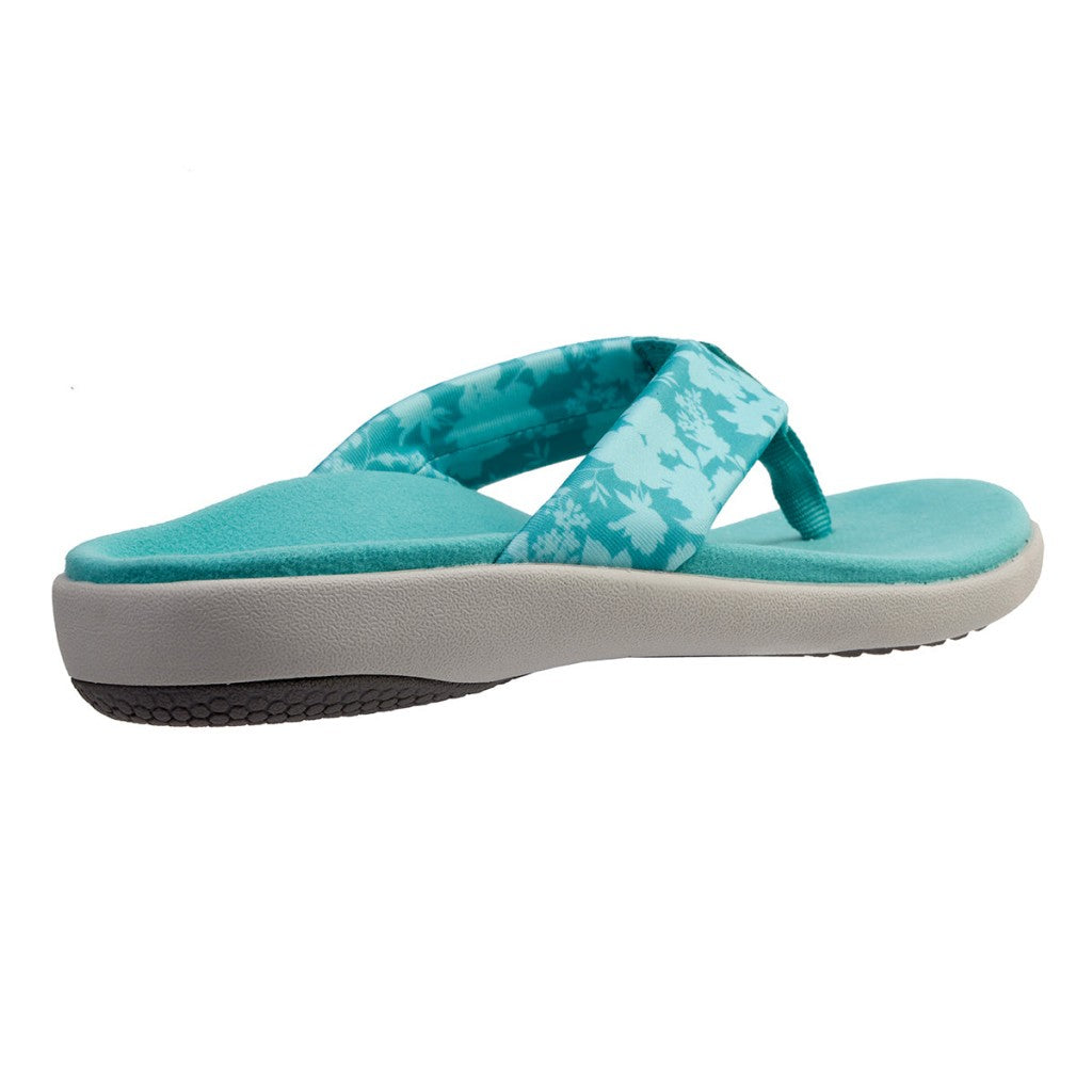 Spenco Victoria Floral Memory Foam Orthotic Support Women's Sandals - Lagoon - Product View - 4