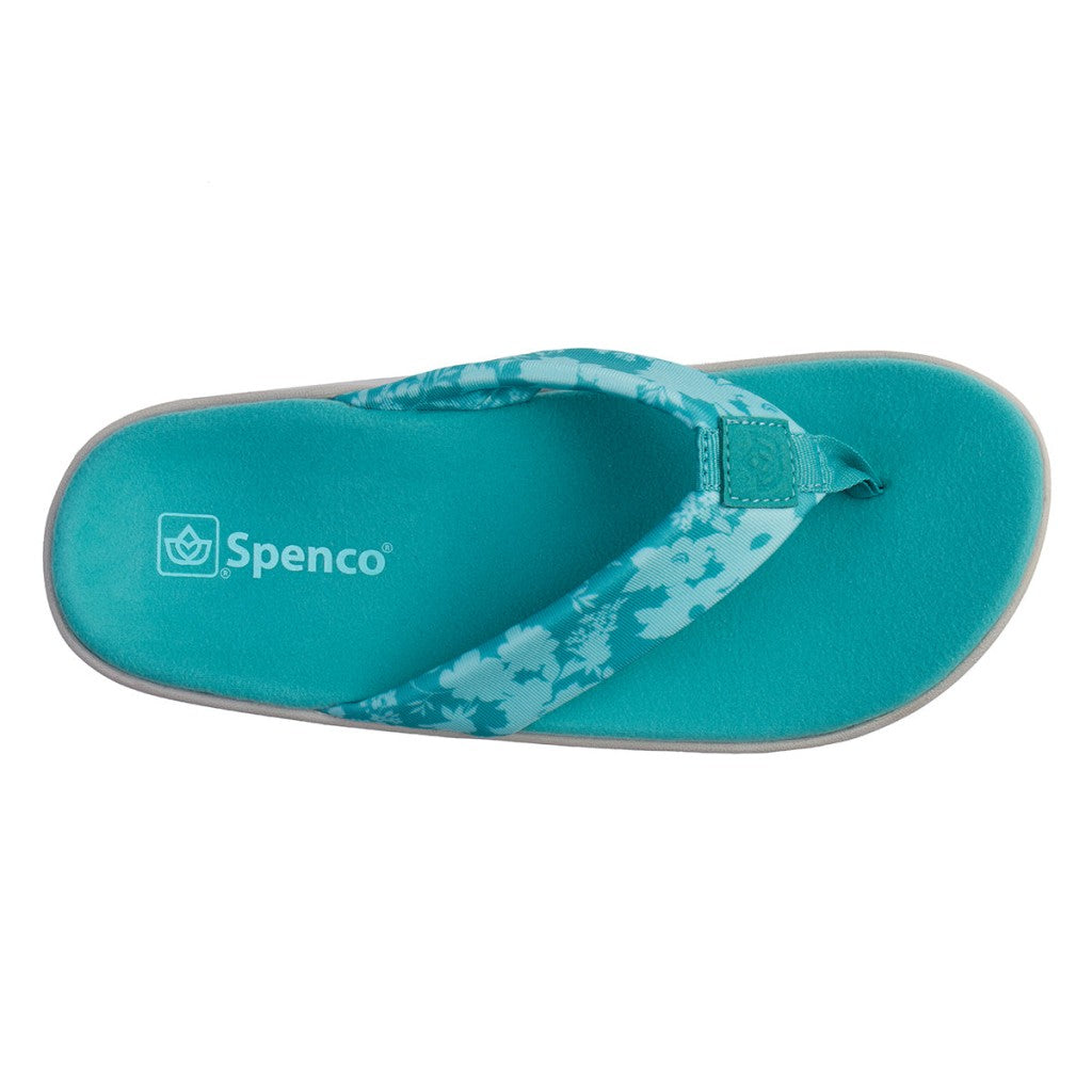 Spenco Victoria Floral Memory Foam Orthotic Support Women's Sandals - Lagoon - Product View - 7