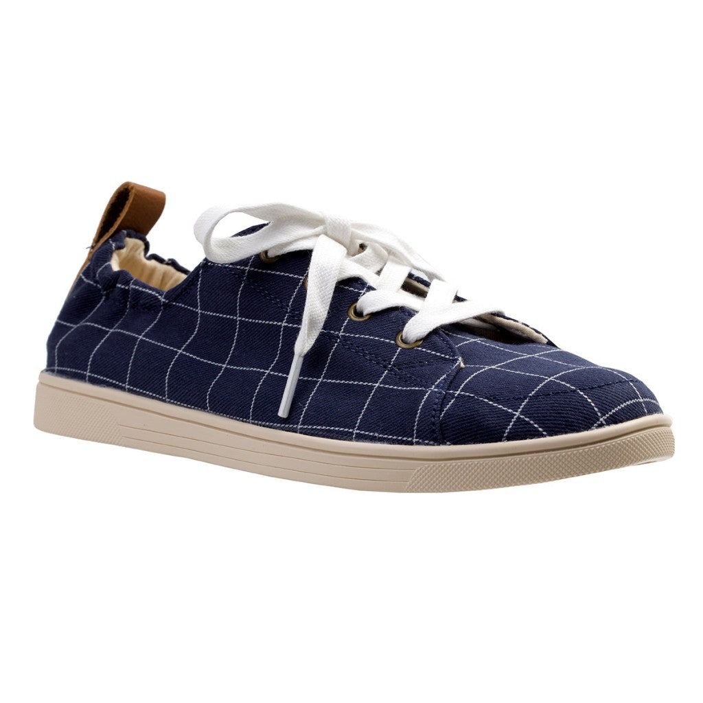Spenco Windowpane Sneaker Women's Shoes - Navy - Product View - 2