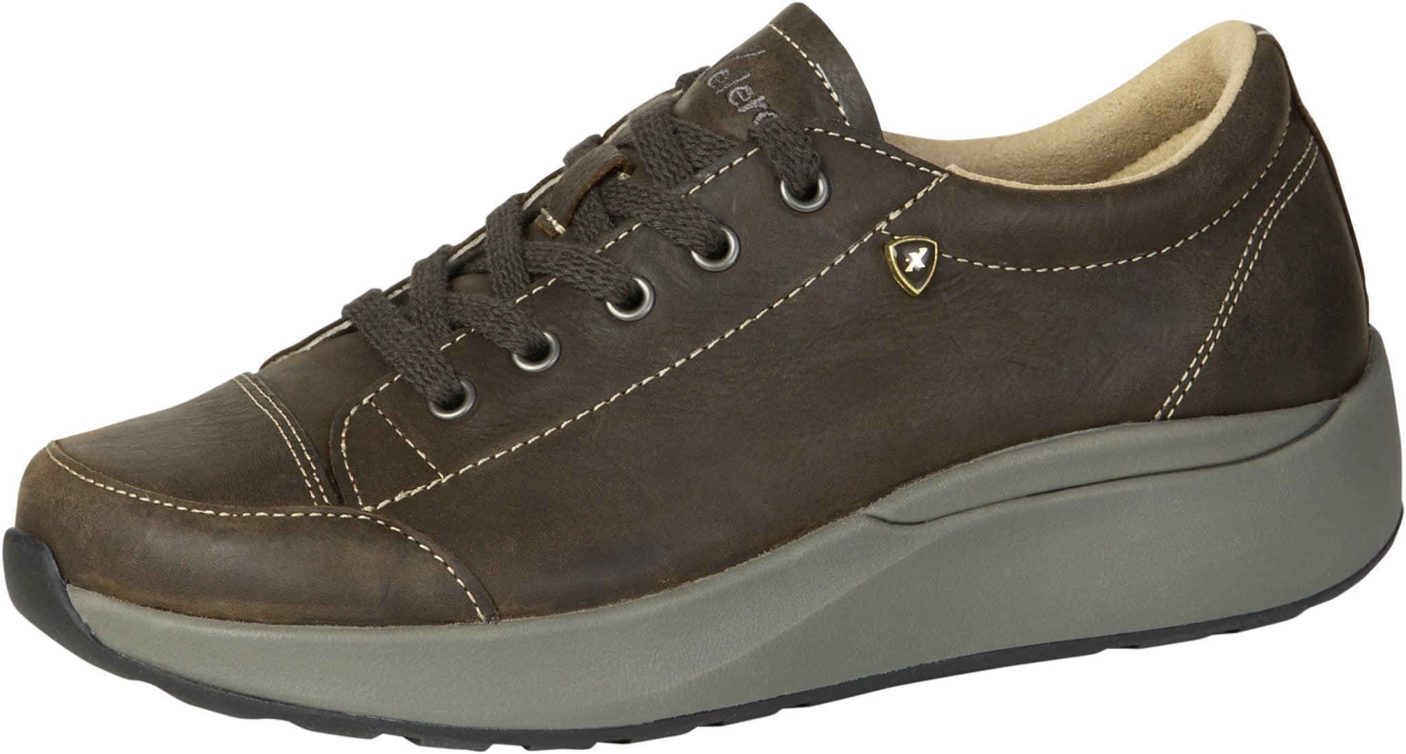 Xelero Heidi Leather Shoe Supportive Walking Shoe - Dusty Brown - Product View - 1