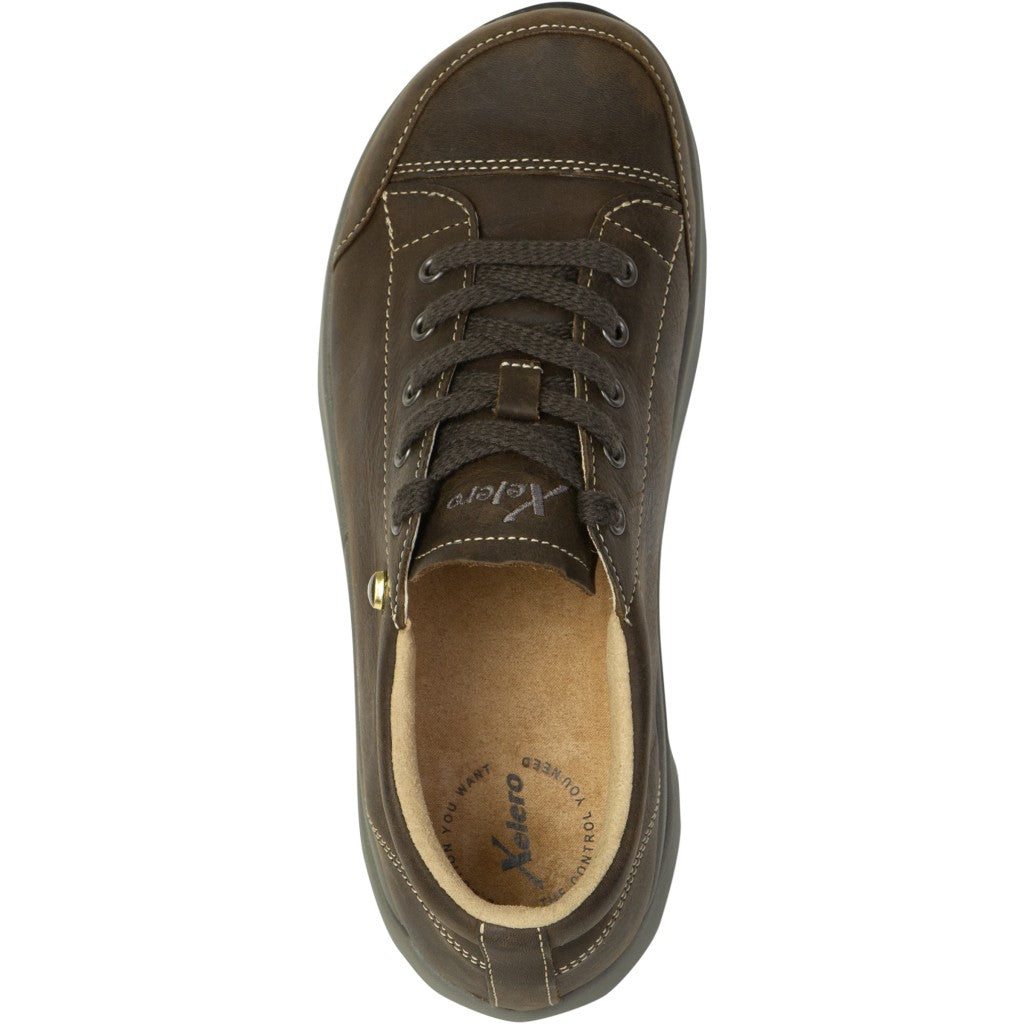 Xelero Heidi Leather Shoe Supportive Walking Shoe - Dusty Brown - Product View - 2