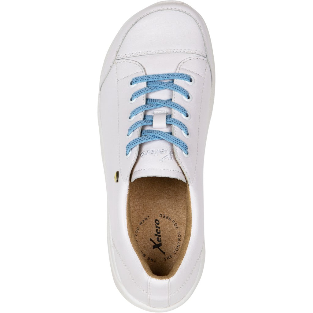 Xelero Heidi Leather Shoe Supportive Walking Shoe - White - Product View - 2