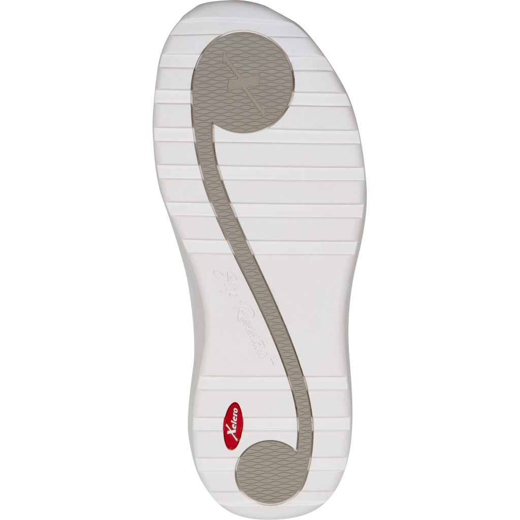 Xelero Heidi Leather Shoe Supportive Walking Shoe - White - Sole View - 4