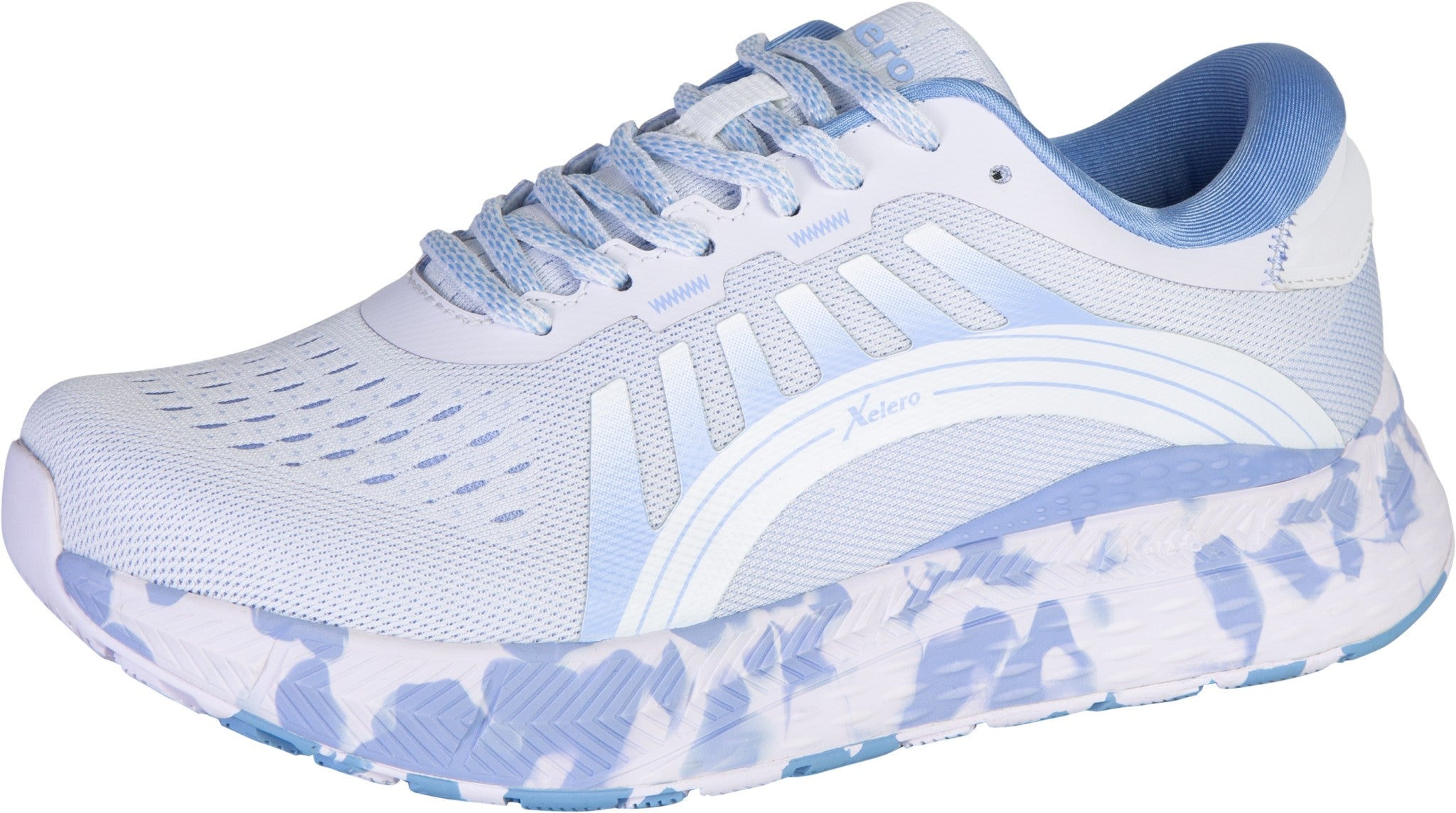 Xelero Steadfast II Recycled Women's Shoe - White/Carolina Blue - Product View - 1
