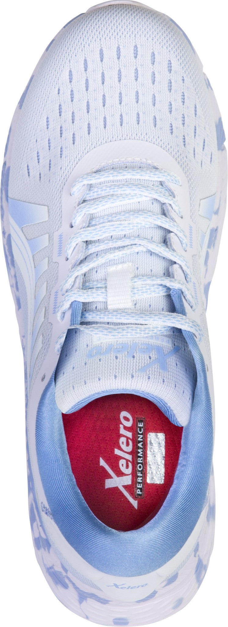Xelero Steadfast II Recycled Women's Shoe - White/Carolina Blue - Product View - 3