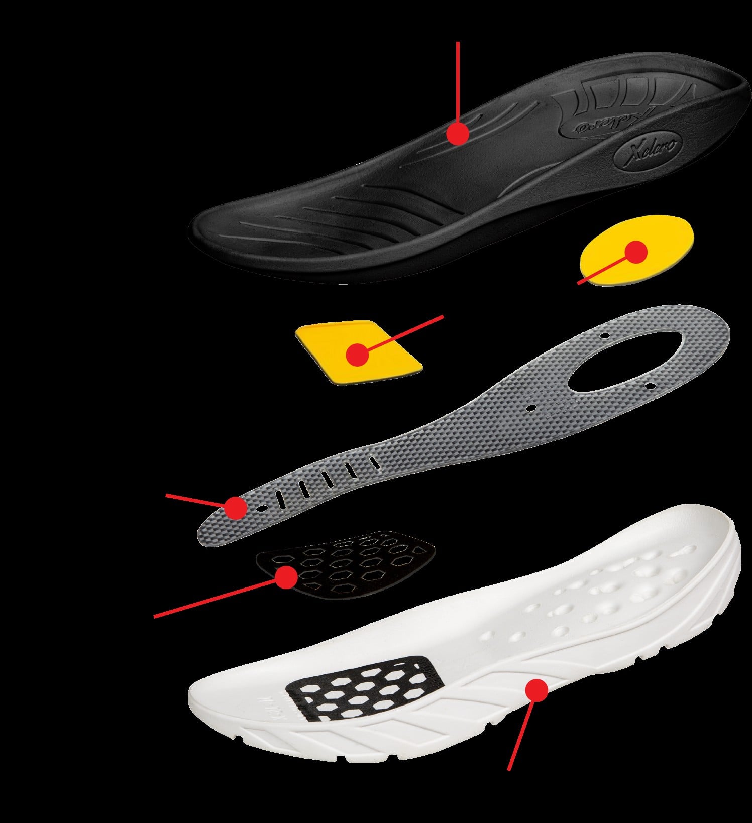 Xelero TRU Slide Supportive Recovery Men's Slide - Black - Product View - 3