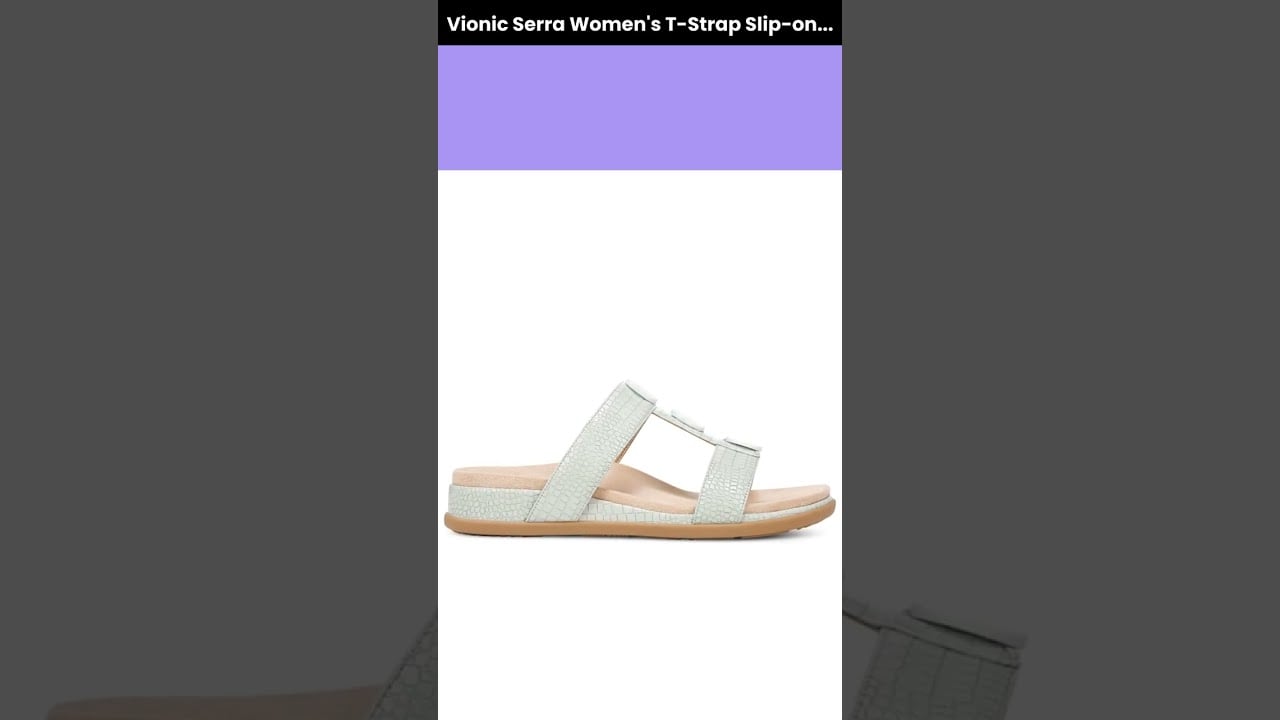Watch Vionic Serra Women's T-Strap Slip-on Supportive Sandal video